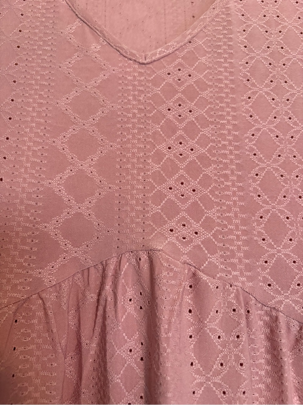 Pink Eyelet Cold-Shoulder Tank Top - Picture 3 of 3